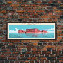 Load image into Gallery viewer, Dry Tortugas National Park, Panoramic Florida Travel Art, National Park Print, Minimalist Travel Art, Midcentury Modern Style Landscape