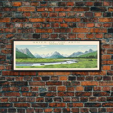 Cargar imagen en el visor de la galería, Gates Of The Arctic National Park Panoramic Alaska Travel Art, National Park Print, Minimalist Travel Art, Midcentury Modern Style Landscape