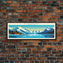 Carregar imagem no visualizador da galeria, Glacier Bay National Park, Panoramic Alaska Travel Art, National Park Print, Minimalist Travel Art, Midcentury Modern Style Landscape