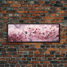 Cargar imagen en el visor de la galería, Cherry Blossoms In The Spring, Framed Canvas Print, Photography Print, Panoramic Wall Art, Above Sofa Decor