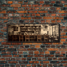 Load image into Gallery viewer, Bar Art, Old Timey Western Bar, Sepia Photography Art, Kitchen Art, Kitchen Wall Art, Home Bar Decor, Bar Cart Art