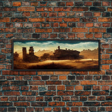 Carregar imagem no visualizador da galeria, Abandoned Wild West Mining Town, Extra Large Wall Art, Framed Panoramic Canvas Print, Framed Wall Art