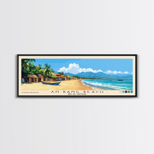Load image into Gallery viewer, An Bang Beach, Hoi An, Vietnam Panoramic Beach Print, Vacation Gift, Hoi An, Vietnam Wall Art, Framed Canvas Print, Framed Beach Painting
