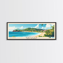 Load image into Gallery viewer, Antigua, Antigua and Barbuda Panoramic Print, Vacation Gift, Antigua and Barbuda Wall Art, Beach Painting, Beach Decor, Large Wall Art, Wood Frame Art