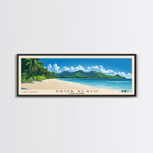 Load image into Gallery viewer, Aroa Beach, Cook Islands Panoramic Beach Print, Vacation Gift, Cook Islands Wall Art, Beach Painting, Beach Decor, Beach Painting