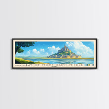 Load image into Gallery viewer, Bay of Mont Saint-Michel, France Panoramic Beach Print, Vacation Gift, France Wall Art, Framed Canvas Print, Framed Beach Painting