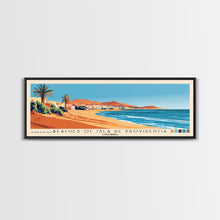 Load image into Gallery viewer, Beaches of Isla de Providencia, Colombia Panoramic Print, Vacation Gift, Colombia Wall Art, Beach Painting, Beach Decor, Large Wall Art, Wood Frame Art