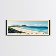 Load image into Gallery viewer, Berneray Sands, Scotland Panoramic Print, Vacation Gift, Scotland Wall Art, Beach Painting, Beach Decor, Large Wall Art, Wood Frame Art