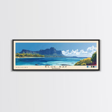 Load image into Gallery viewer, Blue Bay, Mauritius Panoramic Print, Vacation Gift, Mauritius Wall Art, Beach Painting, Beach Decor, Large Wall Art, Wood Frame Art