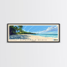 Load image into Gallery viewer, Bowman’s Beach, Florida Panoramic Print, Vacation Gift, Florida Wall Art, Beach Painting, Beach Decor, Large Wall Art, Wood Frame Art