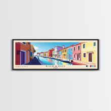 Cargar imagen en el visor de la galería, Burano, Italy Panoramic Print, Vacation Gift, Italy Wall Art, Beach Painting, Beach Decor, Beach Or Lakehouse Art