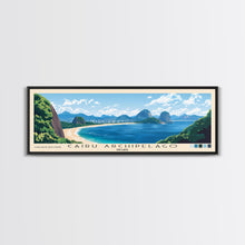 Carregar imagem no visualizador da galeria, Cairu Archipelago, Brazil Panoramic Print, Vacation Gift, Brazil Wall Art, Beach Painting, Beach Decor, Large Wall Art, Wood Frame Art