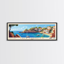 Carregar imagem no visualizador da galeria, Cala Fornells, Spain Panoramic Beach Print, Vacation Gift, Spain Wall Art, Framed Canvas Print, Framed Beach Painting