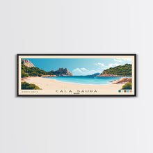Carregar imagem no visualizador da galeria, Cala Saura, Spain Panoramic Print, Vacation Gift, Spain Wall Art, Beach Painting, Beach Decor, Large Wall Art, Wood Frame Art