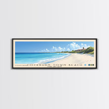 Cargar imagen en el visor de la galería, Cockburn Town Beach, Turks and Caicos Panoramic Beach Print, Vacation Gift, Turks and Caicos Wall Art, Beach Painting, Beach Decor, Beach Painting