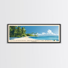 Cargar imagen en el visor de la galería, Cocos (Keeling) Islands, Australia Panoramic Beach Print, Vacation Gift, Australia Wall Art, Framed Canvas Print, Framed Beach Painting