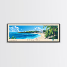 Load image into Gallery viewer, Cozumel, Mexico Panoramic Print, Vacation Gift, Mexico Wall Art, Beach Painting, Beach Decor, Beach Or Lakehouse Art