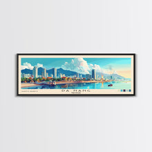 Load image into Gallery viewer, Da Nang, Vietnam Panoramic Beach Print, Vacation Gift, Vietnam Wall Art, Framed Canvas Print, Framed Beach Painting
