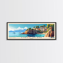 Load image into Gallery viewer, Embiez Island, France Panoramic Print, Vacation Gift, France Wall Art, Beach Painting, Beach Decor, Large Wall Art, Wood Frame Art