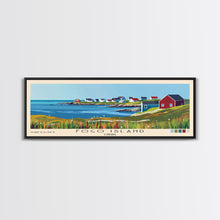 Cargar imagen en el visor de la galería, Fogo Island, Canada Panoramic Beach Print, Vacation Gift, Canada Wall Art, Framed Canvas Print, Framed Beach Painting