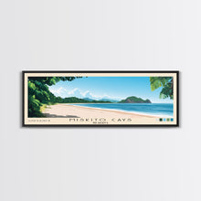 Load image into Gallery viewer, Miskito Cays, Nicaragua Panoramic Beach Print, Vacation Gift, Nicaragua Wall Art, Framed Canvas Print, Framed Beach Painting