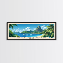 Load image into Gallery viewer, Saint Lucia Island, Saint Lucia Panoramic Print, Vacation Gift, Saint Lucia Wall Art, Beach Painting, Beach Decor, Beach Or Lakehouse Art