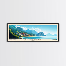 Load image into Gallery viewer, Zhoushan, China Panoramic Beach Print, Vacation Gift, China Wall Art, Beach Painting, Beach Decor, Beach Painting