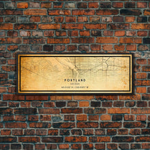 Load image into Gallery viewer, Panoramic Portland Oregon Street Map, Framed Canvas Art, Oregon United States Road Map Wall Art, Office Wall Art, Wall Decor for Office