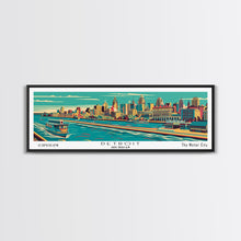 Load image into Gallery viewer, Detroit Michigan Panoramic Travel Poster Canvas Print