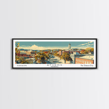 Load image into Gallery viewer, Athens Georgia Panoramic Painting, Mid Century Modern Framed Canvas Print, Retro Pop Art Travel Poster, Living Room Wall Art Decor, City Print