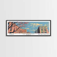Load image into Gallery viewer, Dearborn Michigan Panoramic Painting, Mid Century Modern Framed Canvas Print, Retro Pop Art Travel Poster, City Wall Decor, Office Wall Art