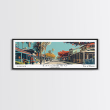 Load image into Gallery viewer, Escondido California Panoramic Painting, Framed Canvas Print, Mid Century Modern Wall Art, Retro Pop Art Travel Poster, Living Room Decor, City Art