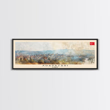 Carregar imagem no visualizador da galeria, Adapazar Turkey Panoramic Travel Poster, Framed Canvas Print or Metal Wall Art, Travel Art, Home Decor, Panoramic Painting, Midcentury Art