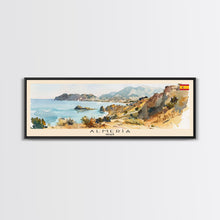 Load image into Gallery viewer, Almeria Spain Panoramic Travel Poster, Framed Canvas Print or Metal Wall Art, Travel Art, Home Decor, Panoramic Painting, Midcentury Art