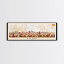 Load image into Gallery viewer, Bordeaux France Panoramic Travel Poster, Framed Canvas Print or Metal Wall Art, Travel Art, Home Decor, Panoramic Painting, Midcentury Art