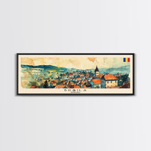 Load image into Gallery viewer, Braila Romania Travel Art, City Art, Framed Canvas Print or Metal Wall Art, Europe Travel Poster, Panoramic Wall Art, Extra Wide Wall Art