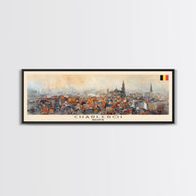 Cargar imagen en el visor de la galería, Charleroi Belgium Travel Print Wall Art, Panoramic City Art, Travel Art, Wall Decor, Vacation Gift, Framed Canvas Print Or Metal Art