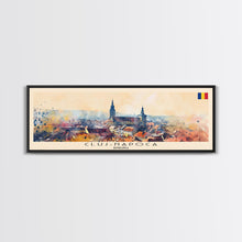 Load image into Gallery viewer, Cluj Napoca Romania Travel Print Wall Art, Panoramic City Art, Travel Art, Wall Decor, Vacation Gift, Framed Canvas Print Or Metal Art