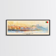 Load image into Gallery viewer, Coimbra Portugal Travel Art, City Art, Framed Canvas Print or Metal Wall Art, Europe Travel Poster, Panoramic Wall Art, Extra Wide Wall Art
