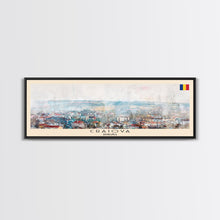 Load image into Gallery viewer, Craiova Romania Travel Print Wall Art, Panoramic City Art, Travel Art, Wall Decor, Vacation Gift, Framed Canvas Print Or Metal Art