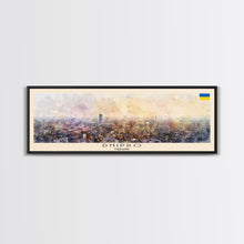 Load image into Gallery viewer, Dnipro Ukraine Wall Art, Panoramic Travel Poster, Panoramic Framed Canvas Print, City Wall Art, Wall Hanging Home Decor, Travel Art