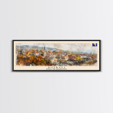 Load image into Gallery viewer, Doboj Bosnia Travel Print Wall Art, Panoramic City Art, Travel Art, Wall Decor, Vacation Gift, Framed Canvas Print Or Metal Art