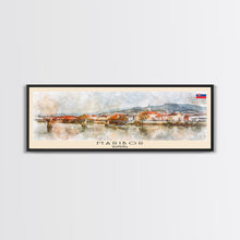 Load image into Gallery viewer, Maribor Slovenia Panoramic Travel Poster, Framed Canvas Print or Metal Wall Art, Travel Art, Home Decor, Panoramic Painting, Midcentury Art