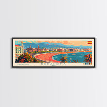 Carregar imagem no visualizador da galeria, Badalona Spain Travel Print Wall Art, Panoramic City Art, Travel Art, Wall Decor, Vacation Gift, Framed Canvas Print Or Metal Art