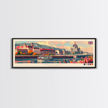Load image into Gallery viewer, Belfast United Kingdom Travel Print Wall Art, Panoramic City Art, Travel Art, Wall Decor, Vacation Gift, Framed Canvas Print Or Metal Art