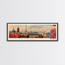 Load image into Gallery viewer, Berlin Germany Travel Print Wall Art, Panoramic City Art, Travel Art, Wall Decor, Vacation Gift, Framed Canvas Print Or Metal Art