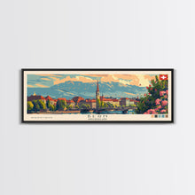 Load image into Gallery viewer, Bern Switzerland Travel Art, City Art, Framed Canvas Print or Metal Wall Art, Europe Travel Poster, Panoramic Wall Art, Extra Wide Wall Art