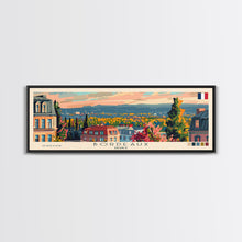 Load image into Gallery viewer, Bordeaux France Panoramic Travel Poster, Framed Canvas Print or Metal Wall Art, Travel Art, Home Decor, Panoramic Painting, Midcentury Art