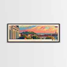 Load image into Gallery viewer, Bratislava Slovakia Wall Art, Panoramic Travel Poster, Panoramic Framed Canvas Print, City Wall Art, Wall Hanging Home Decor, Travel Art