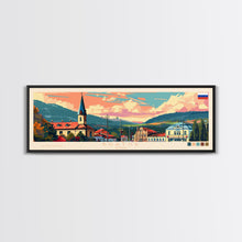 Load image into Gallery viewer, Bratsk Russia Travel Print Wall Art, Panoramic City Art, Travel Art, Wall Decor, Vacation Gift, Framed Canvas Print Or Metal Art